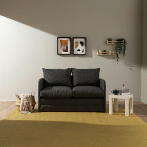 Canapé-lit d'appoint en lin gris foncé, 2 personnes ORURO