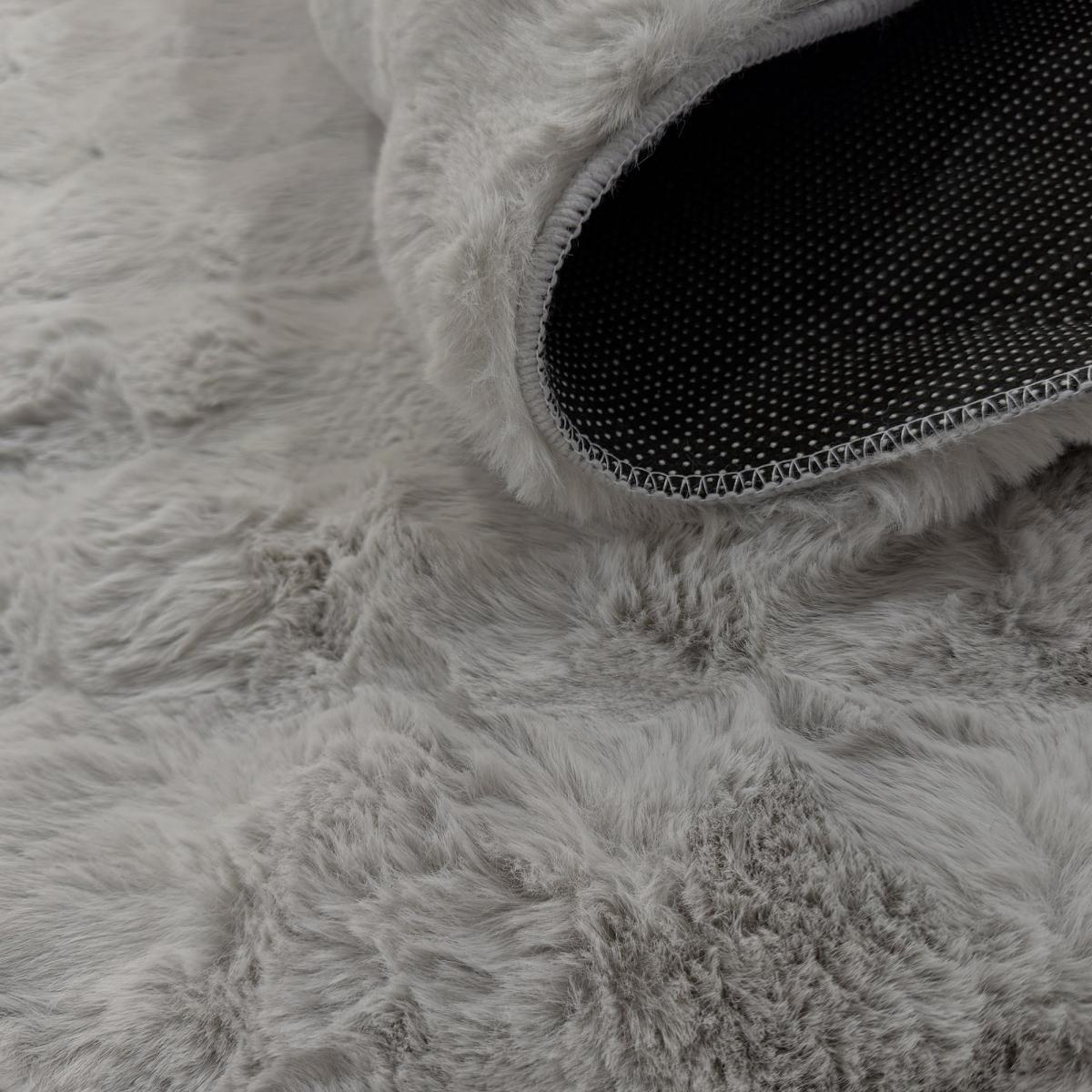 Tapis shaggy, faux uni sobre, poil long shaggy moelleux