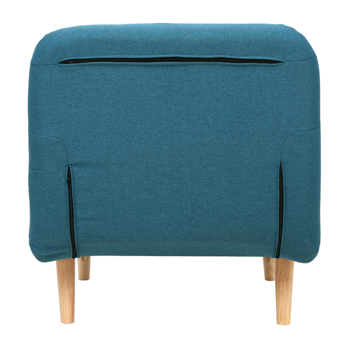 Fauteuil scandinave convertible en tissu bleu canard AMIKO