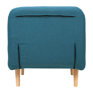 Fauteuil scandinave convertible en tissu bleu canard AMIKO