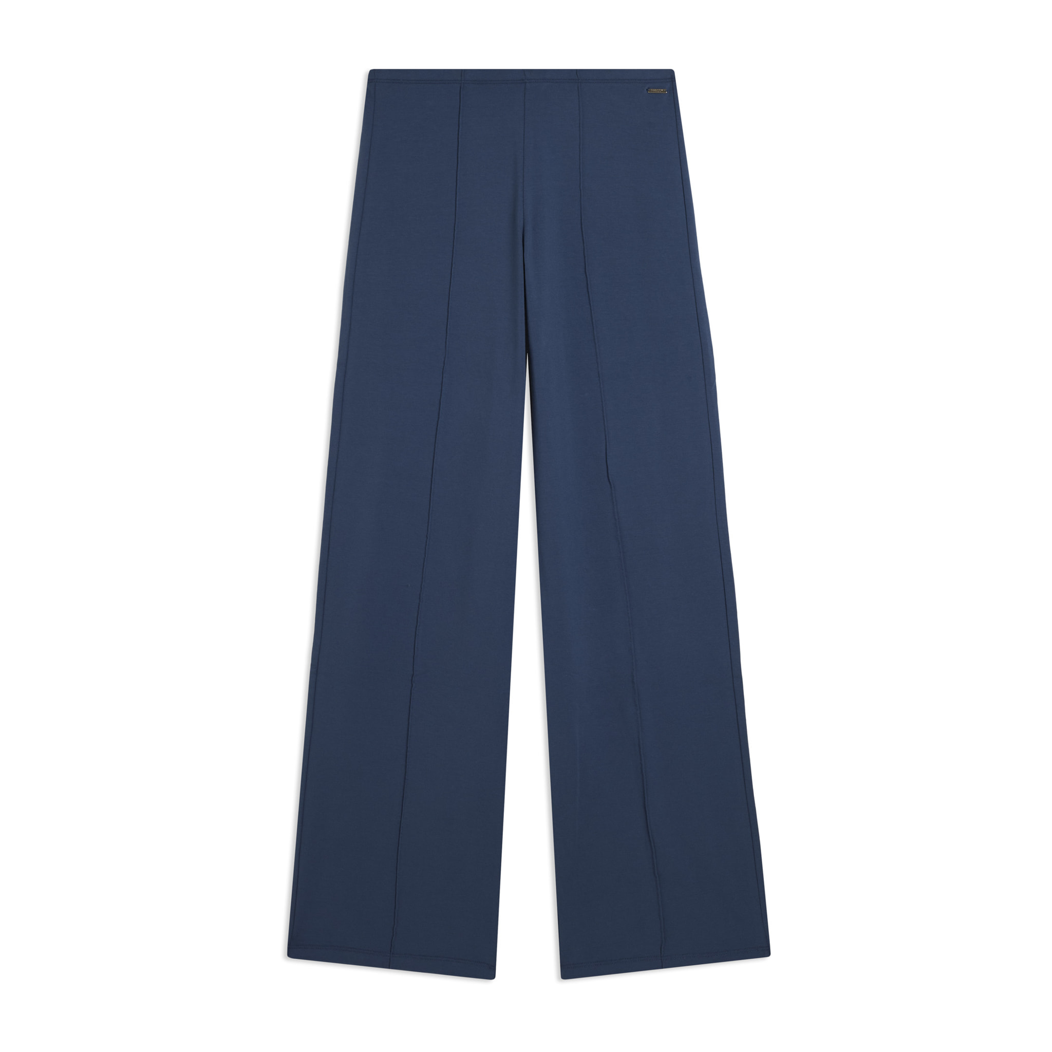 Pantaloni slim con gamba ampia e dettaglio piping