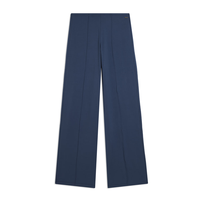 Pantaloni slim con gamba ampia e dettaglio piping
