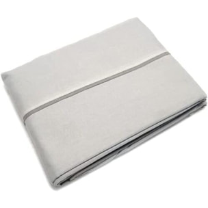 INTRECCI Completo Lenzuola Letto Matrimoniale in Cotone Bicolore, Set Biancheria Letto 2 Piazze Lenzuolo con Angoli + Lenzuolo Sopra + 2 Federe Lunar Cenere