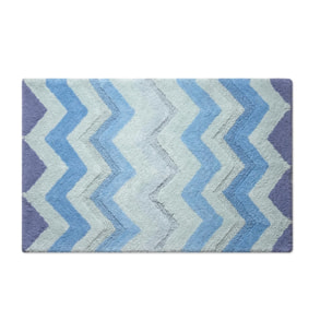 Tappeto Bagno Super Assorbente E Antiscivolo Fantasia Zig Zag Modello Corner Oceano