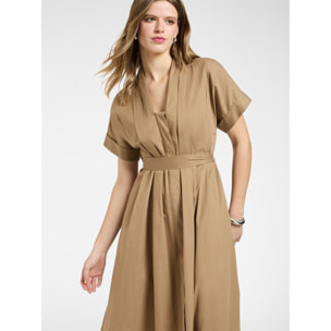 Elena Mirò - Abito flare con cintura - Beige