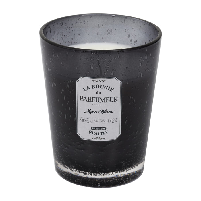 Bougie Parfumee Verre Bulle Gris Fonce