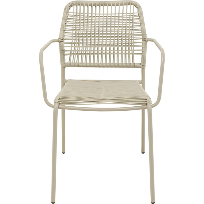 Chaise de jardin avec accoudoirs Madagascar beige Kare Design