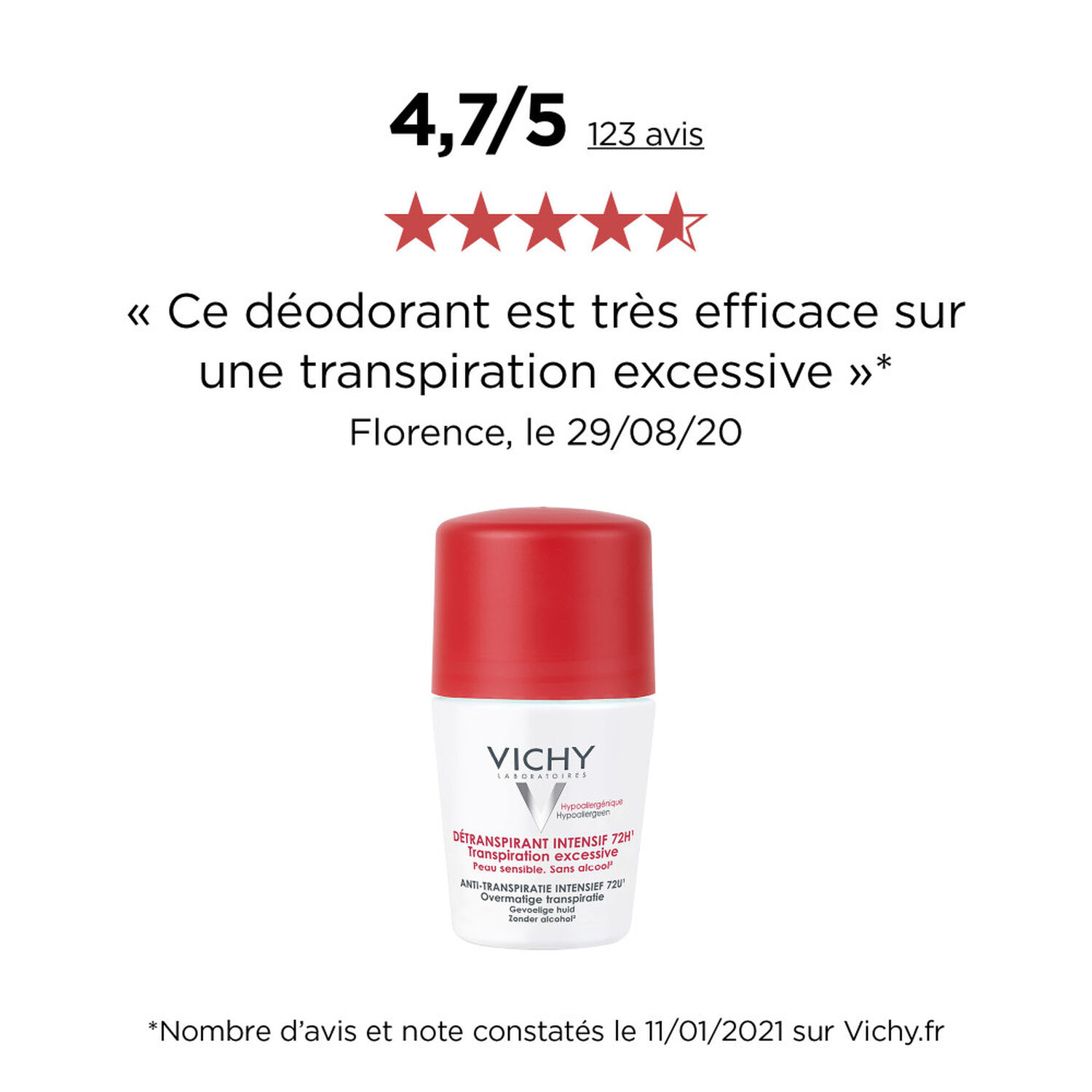 Détranspirant Intensif 72H - Roll-On 2x50 ml