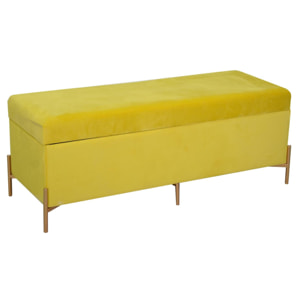 Panca contenitore Vacchetti in velluto giallo cm115x40h45