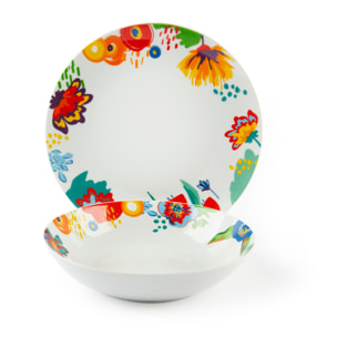 Servizio piatti 12 pezzi Excelsa – Saint Tropez, Porcellana Multicolore