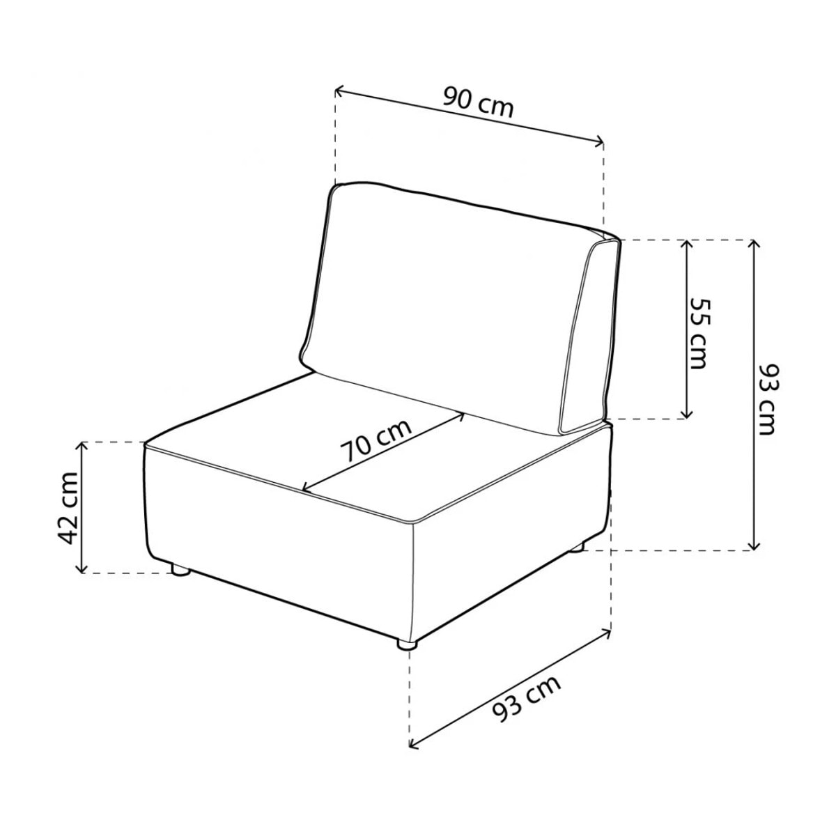 Sofá modular 1 plaza Cubiq Beige