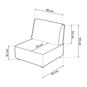 Sofá modular 1 plaza Cubiq Beige