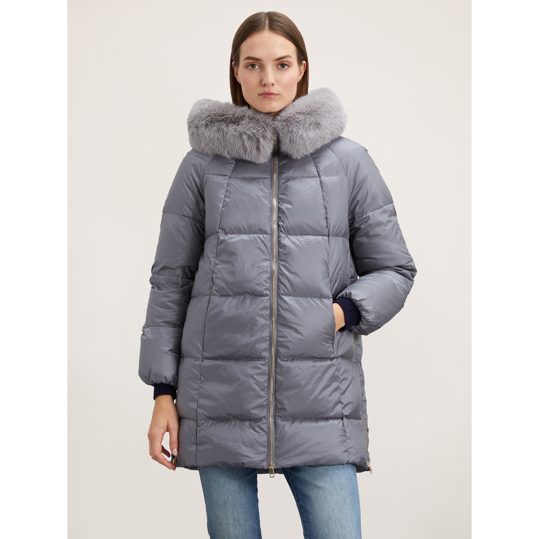 Motivi - Chaqueta acolchada con capucha - Gris