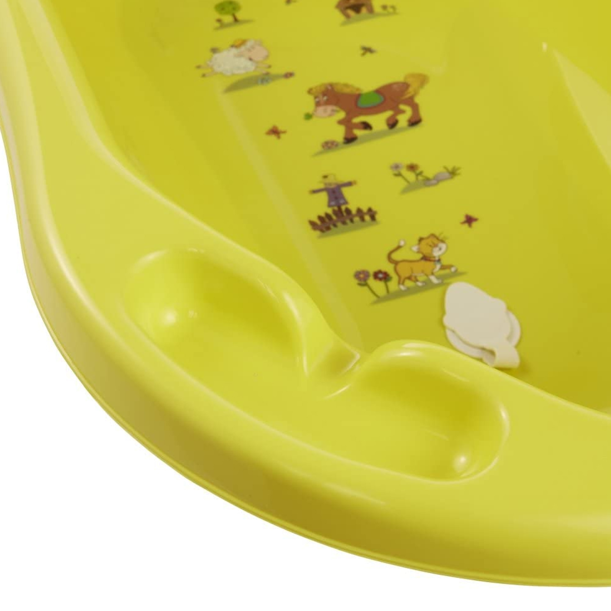 Bañera ergonómica con tapón funny farm, de 0 a 12 meses, 84 cm, maria, verde