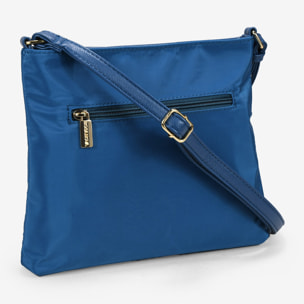 Bolso cuadrado azul con bordado