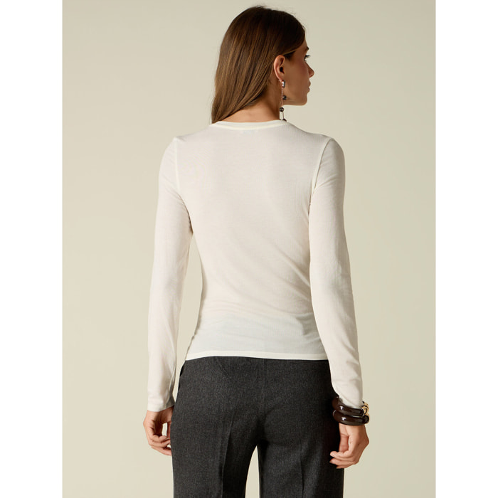 Oltre - T-shirt misto cashmere - Bianco