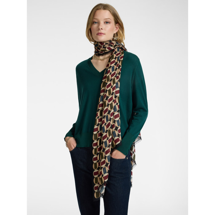 Elena Mirò - Estola estampada - Beige