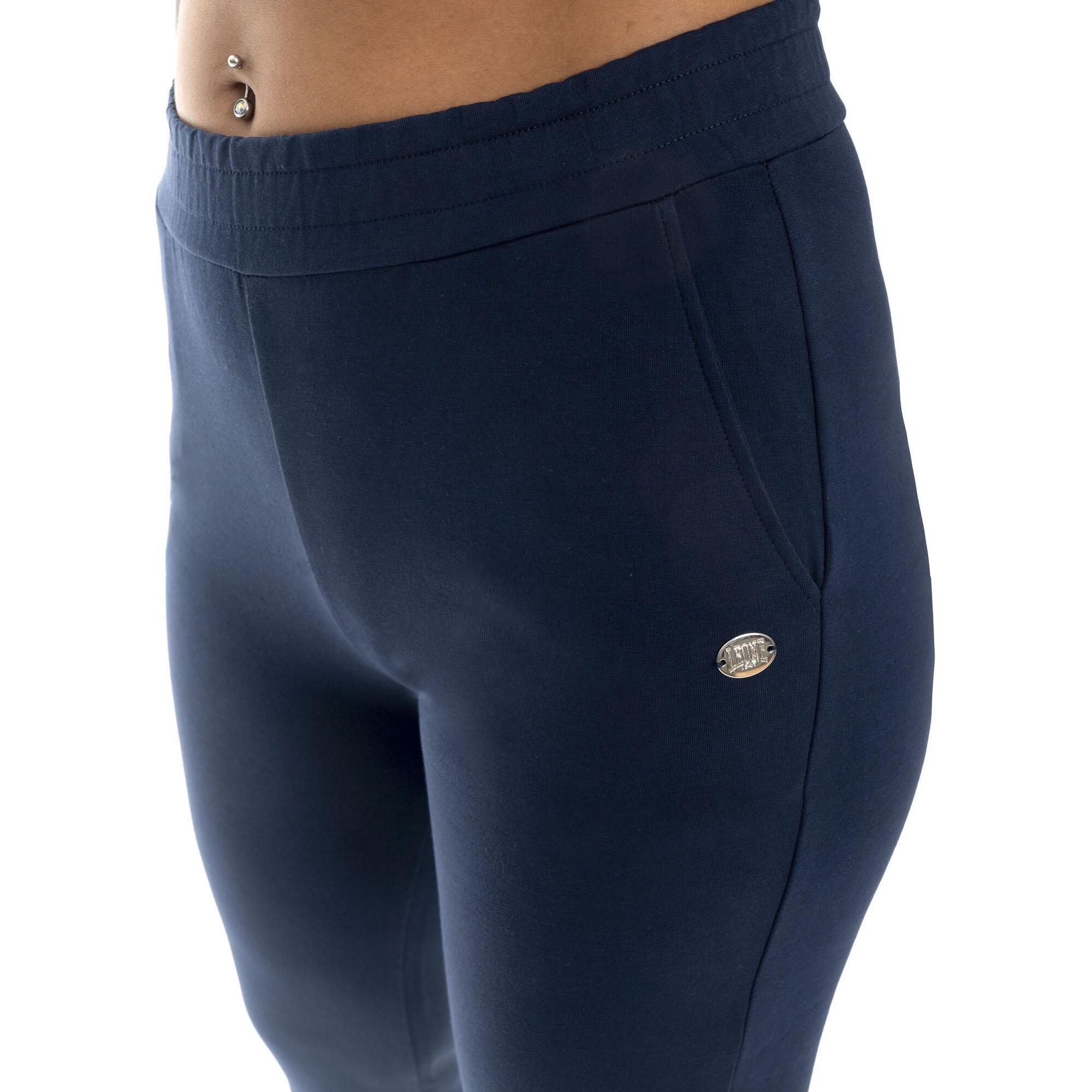 Pantaloni da donna in cotone non Felpeto dritti Leone Basic
