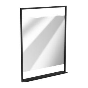 Miroir salle de bain LED auto-éclairant 60x80cm - laqué noir mat - FRAMED MIRROR LED
