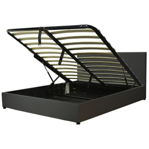 Ensemble matelas Bali & lit coffre Colisée | Mémoire de forme et ressorts ensachés | Grande capacité de stockage | Simili cuir | Noir