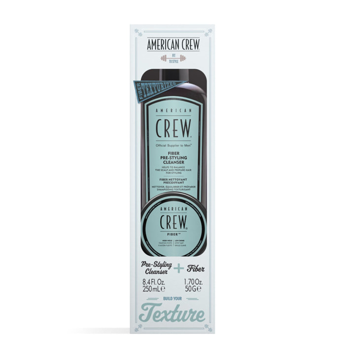 Crew Styling - Coffret Shampoing Pré-Coiffant Fiber 250 ml + Cire Fiber Classic 50g