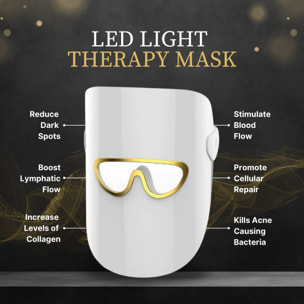 Máscara de terapia de luz LED con 3 modos de color – Blanco