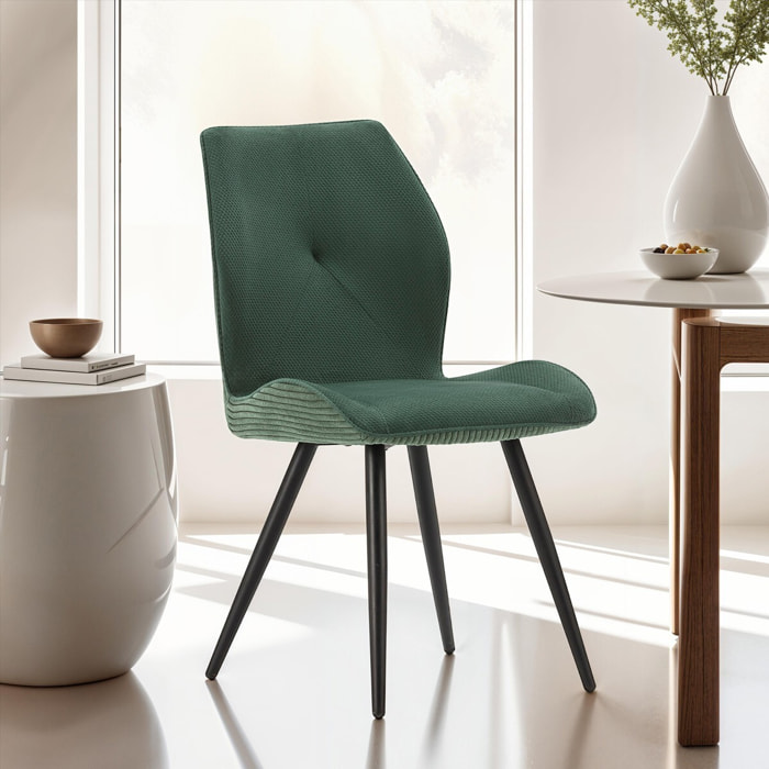 Lot de 2 chaises en velours côtelé - LYKKE