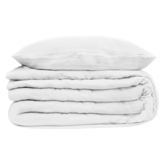 Parure de lit - gaze de coton - blanc - 260x240 cm