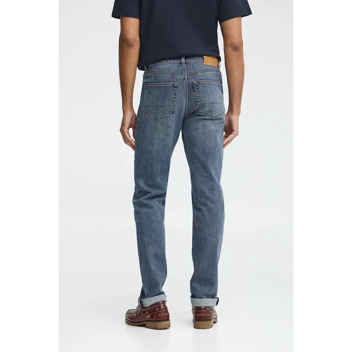 Vaquero azul medio de corte slim con logo Polo Club