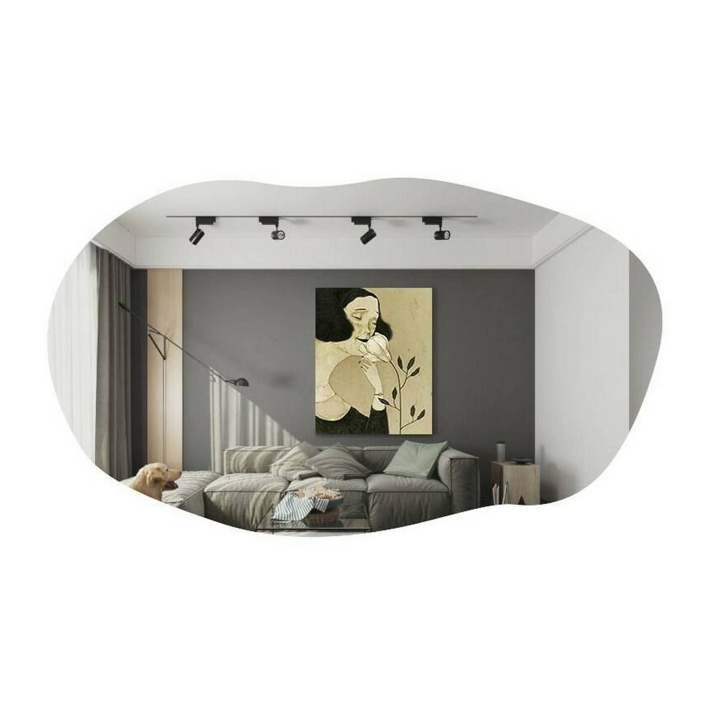 Specchio Dpecchi, Specchiera, Articolo d'arredo a muro, Decorazione con specchio, 52x2h89 cm, Nero