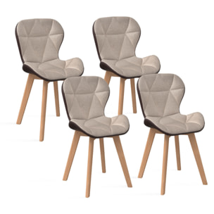 Chaises Gladys en tissu et pieds bois
