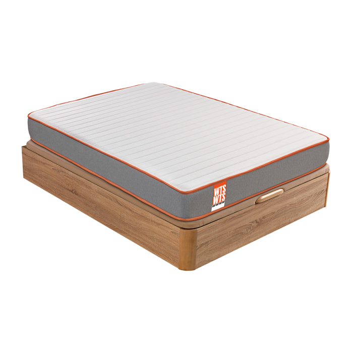 Colchón Viscoelástico Sostenible HR y Canapé Abatible Gran Capacidad Natural Entrega, Montaje y Retirada usado incluido Pack RAP · WHAT THE SLEEP