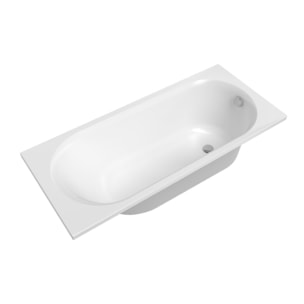Project 170x70x45 cm baignoire rectangulaire 204 L en acrylique coulé, sans pieds, sans vidage, sans siphon, blanc (SATVAPRO170)