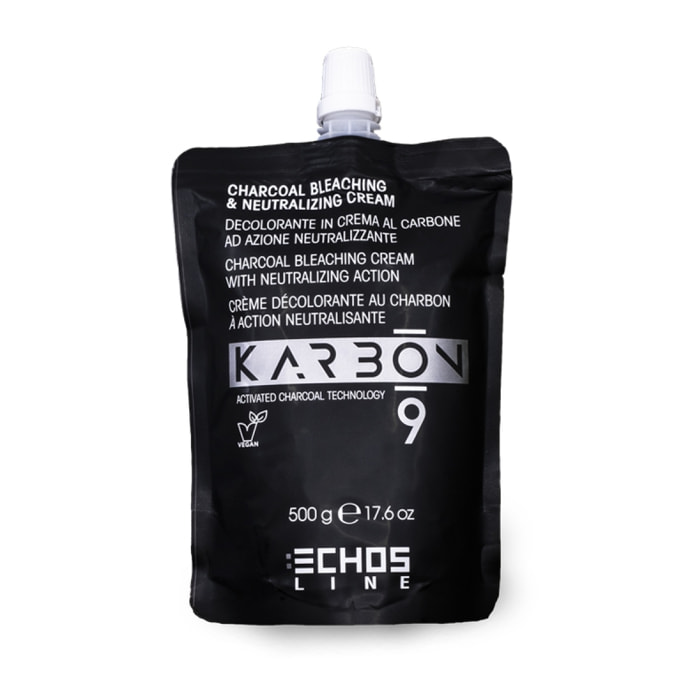 ECHOSLINE Karbon 9 Charcoal Decolorante in crema al carbone ad azione neutralizzante 500g