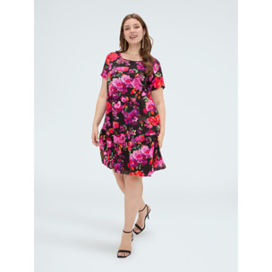 Fiorella Rubino - Vestido de flores en viscosa - Negro