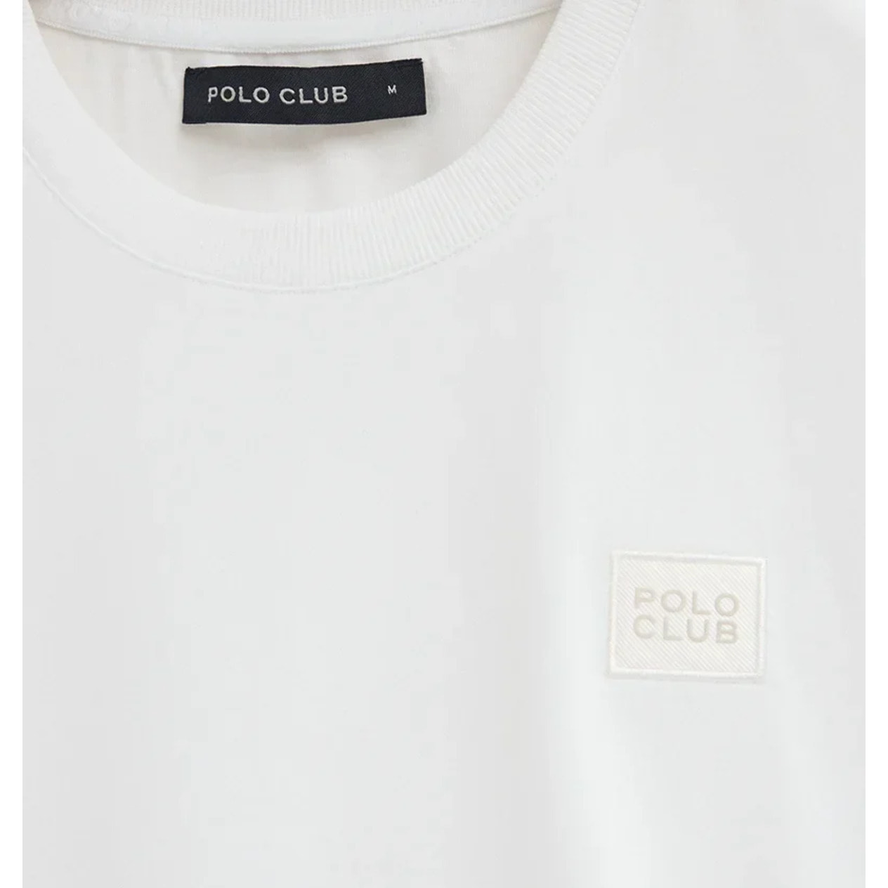 Camiseta blanca de corte holgado con parche Polo Club