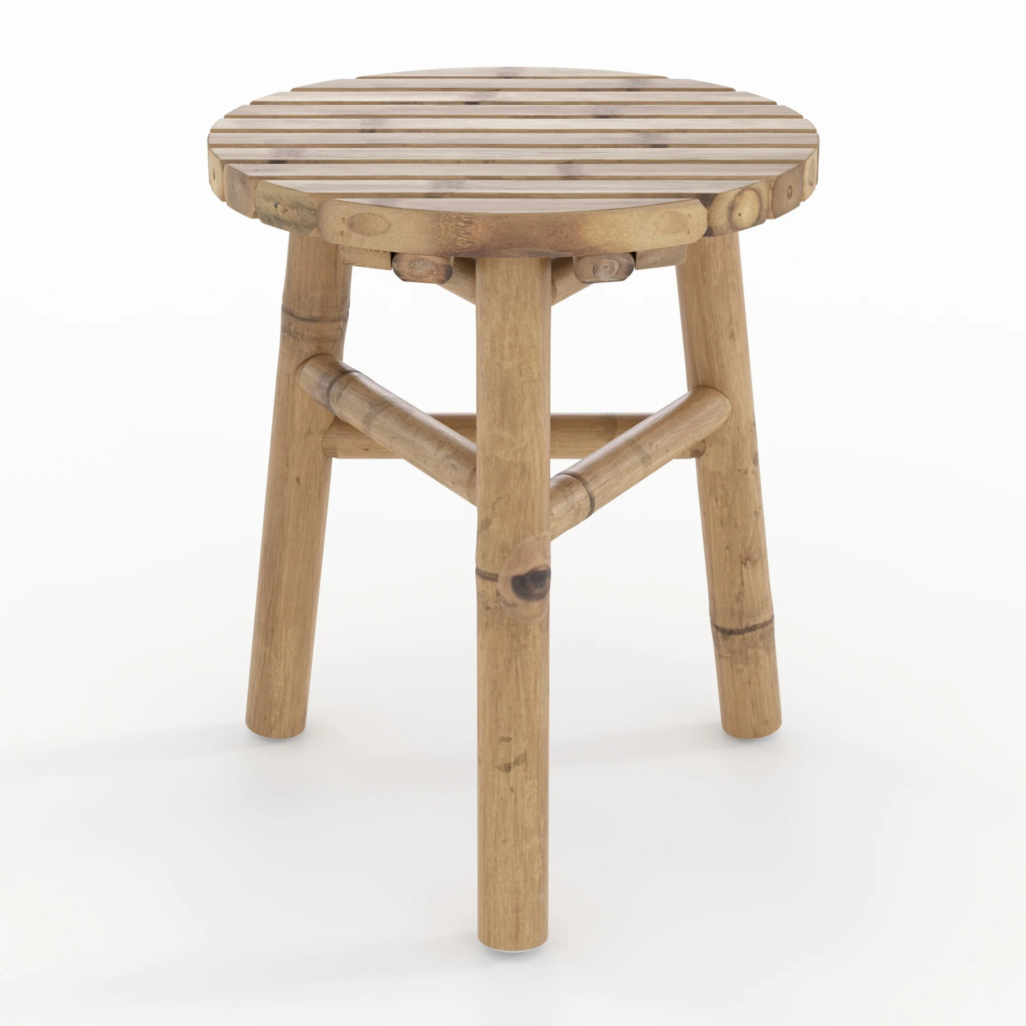 Tabouret de jardin en bambou H38 cm - Eli