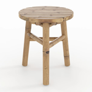 Tabouret de jardin en bambou H38 cm - Eli