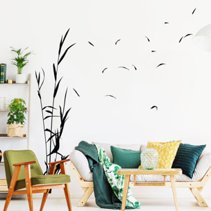 Stickers muraux | Sticker Mural Autocollant - NATURE HERBES HAUTES - adhésifs fond transparent