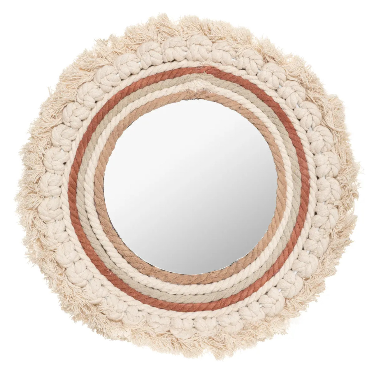 Miroir "Wonder" - coton et bois - D40 cm