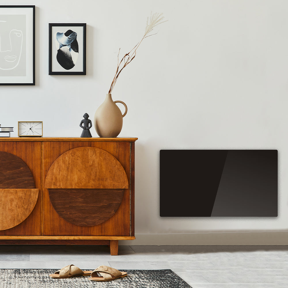 Radiateur électrique céramique GLASS noir 1500W