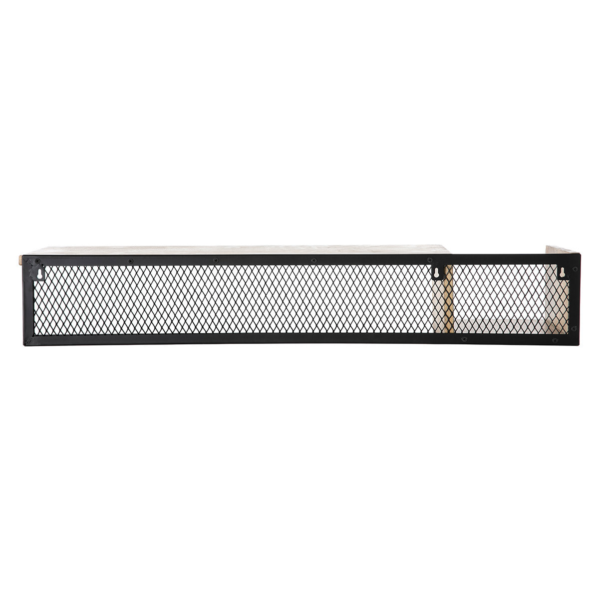 Étagère murale industrielle en bois manguier massif et métal noir L90 cm RACK