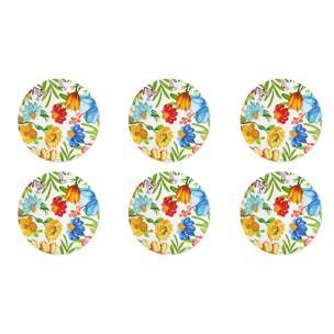 Set de 6 sets de table ronds Excelsa – Blooming, Polypropylène Multicolore