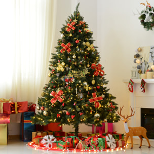 Sapin de Noël artificiel lumineux LED x 650 blanc chaud + support pied Ø 127 x 200H cm 1880 branches vert