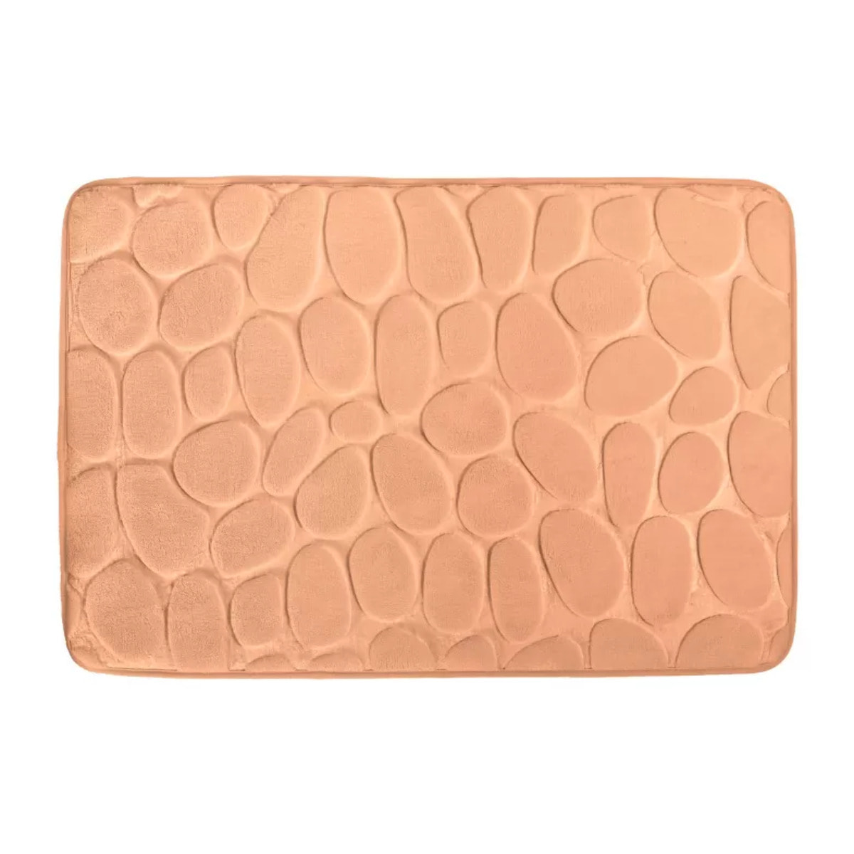 TAPIS DE BAIN GALET MOUSSE PECHE 40X60 CM