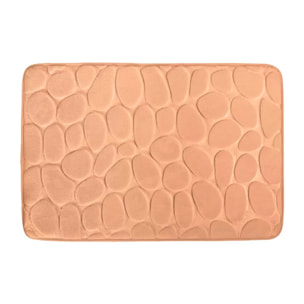 TAPIS DE BAIN GALET MOUSSE PECHE 40X60 CM