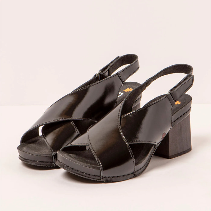 Sandalias con tacón 1878 NAPPA SHINNY BLACK/ I WISH color Black