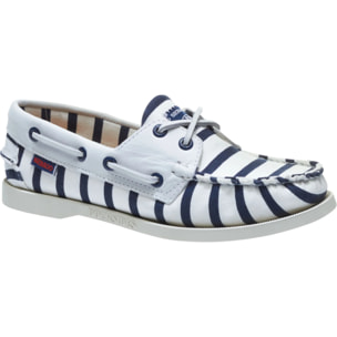 Mocassini Sebago Donna Bianco SPINNAKER STRIPE W