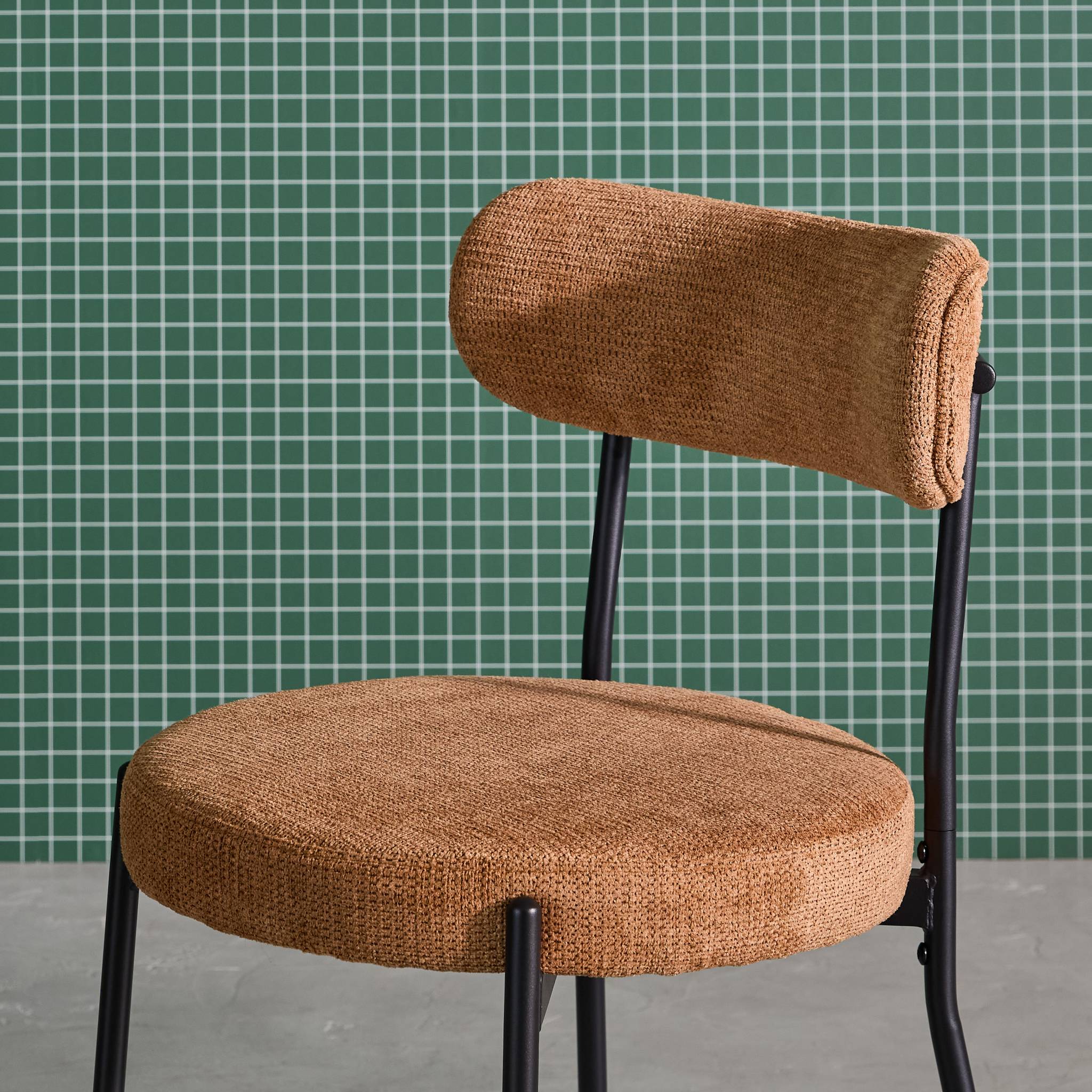 Chaise métal et tissu chenille (lot de 2) LIVIA