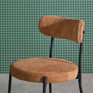 Chaise métal et tissu chenille (lot de 2) LIVIA